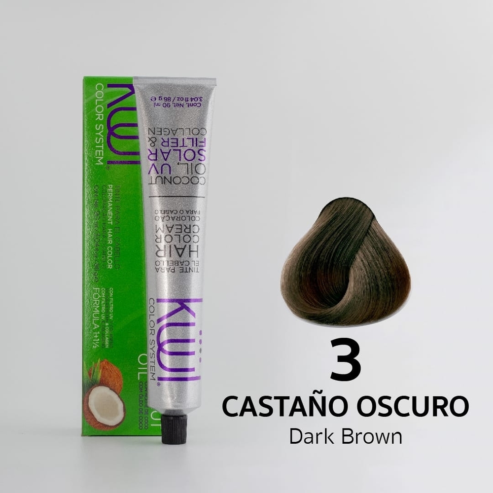 Dark Brown (Castaño Oscuro) Hair Color Cream - Shade 3